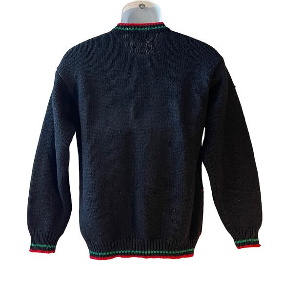 VINTAGE 80s Charter Club Wool Ugly Christmas Cardigan Sweater Size Medium - Picture 3 of 4